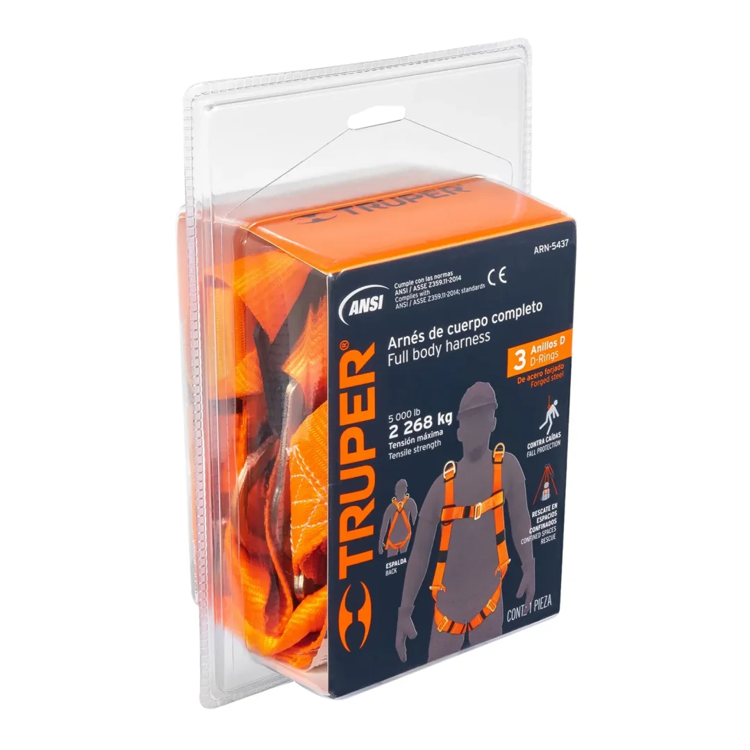 Arnes De Seguridad Truper De Cuerpo Completo Con 3 Anillos Arn-5437 14433